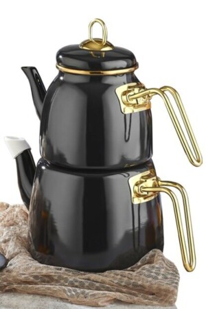 Enamel Teapot Set Elite Class Black Luxury Set MTL-200461 - Paçi