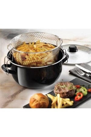 Enameled Glass Lid Potato Pepper Zucchini Sausage Eggplant Frying Pan Fryer 24 Cm MABEYNFRITOPOTTENRE - Mabeyn