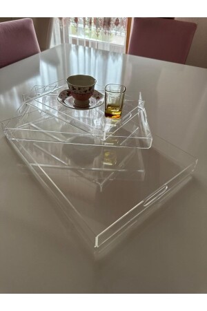 Enbulur Plexiglass Presentation Trays 24x18 cm, 30x22cm and 33x23cm (3 Pcs). product) 1242 - SOLİDCLASS