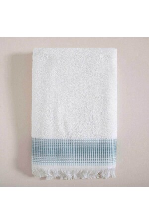 Endi Bath Towel 70x140 Cm White/aqua PK222TEK021 - Chakra