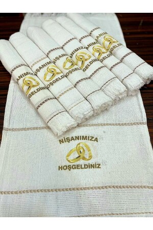 Engagement Towel, Wedding Towel, Car Convoy Towel, 12 Pieces School Towel, Engagement Gift, Gold Ring1 22345 - yörük tuhafiye
