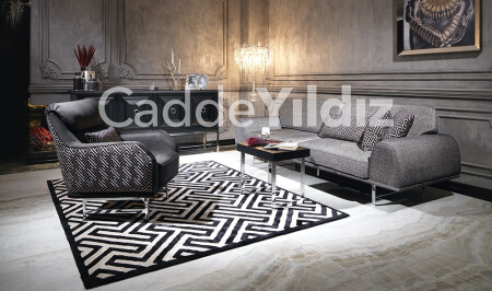 England Black Luxury Sofa Set - Cadde Yıldız