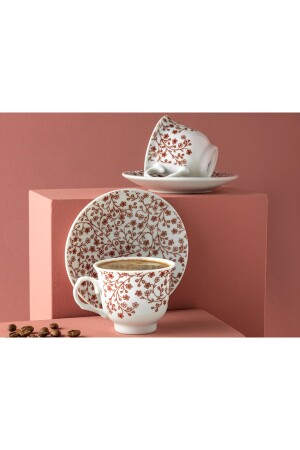 English Hiedra Porcelain Set of 2 Coffee Cups 80 Ml Claret Red 10035676 - English Home