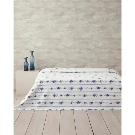 English Home Flower Çift Kişilik Line Pike 200x220 cm Mavi - ENGLISH HOME