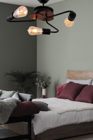 Enis 3-Piece Black-Walnut Wood Chandelier 200 002 0696 03-1 - Begüsa