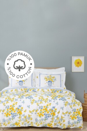 Enola Gelbes Doppel-Piqué-Set aus 100 % Baumwolle - Karaca Home