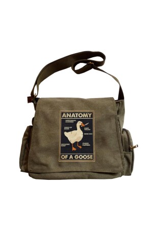 Enten-Anatomie-bedruckte grüne Unisex-Umhängetasche - Toum