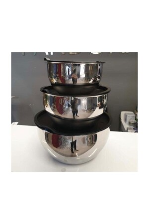 Enzo 3-Piece Stainless Steel Storage Container Mixing Bowl Kitchen Utensil Arw 3789 AROW-ENZO - Arow - Dubai