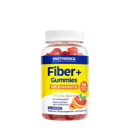 Enzymedica Fiber+ Gummies (90 Gummies, Blood Orange) - Enzymedica