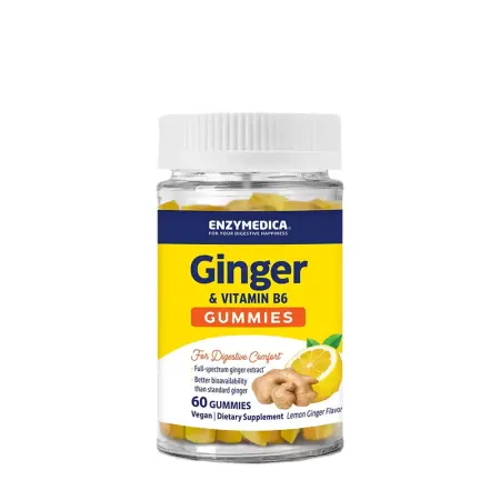 Enzymedica Ginger & Vitamin B6 Gummies (60 Gummies, Lemon ginger) - Enzymedica