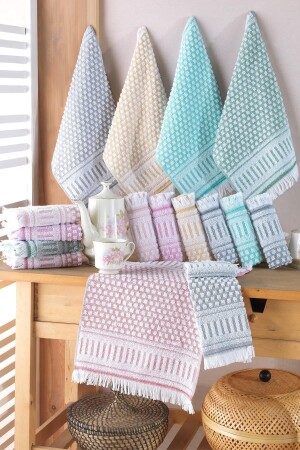 Ephesus Set of 6 30x50 Cm Hand and Face Towels Kitchen Towels - Mariva Home