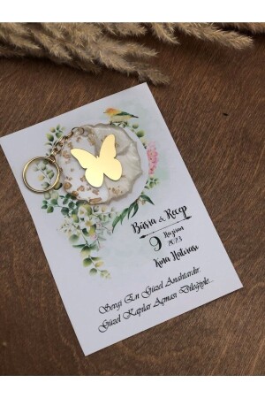 Epoxy Keychain 15 Pcs Promise Engagement Wedding Henna Wedding Gift Quran Souvenir Circumcision Mevlüt Gift - Denseden