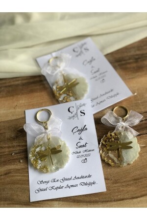 Epoxy Keychain with 25 Cards Wedding, henna, promise, engagement Gift Keychain Gift PRA-6873002-5707 - Denseden