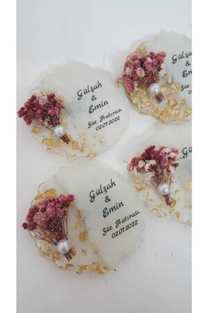 Epoxy Magnet 45 Pcs Promise Engagement Wedding Henna Wedding Gift Quran Souvenir Circumcision Mevlüt - Merkez Hediyelik