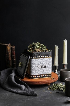 Er023-5d Mosaic Tea Desenli Kare Metal Saklama Kabı 12x12 Cm ER023 - Evle