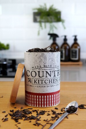 Er116-7o Country Kitchen Desenli Ahşap Kapaklı Baharatlık 1,1 Lt TYC00631311279 - Evle