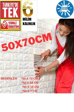 Erasable Self Adhesive Wallpaper Flexible Foam Panel 3d Brick Pattern - Renkli Duvarlar