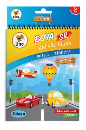Erase Paint Activity Coloring Book Vehicles A5 Size (ERASEABLE) - Lino