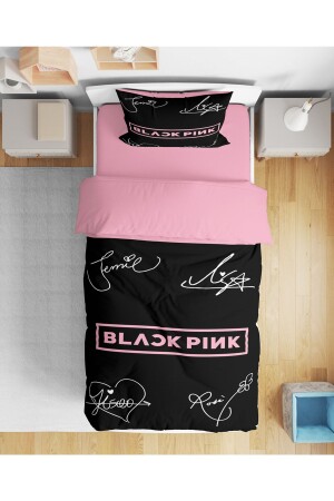 Erayshome Black Pink 3d Tek Kişilik Çarşafsız Nevresim Takımı BlckPnkkÇ0 - Erays Home