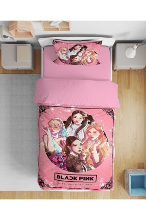 Erayshome Black Pink 3d Tek Kişilik Nevresim Takımı BlckPnk_11 - Erays Home
