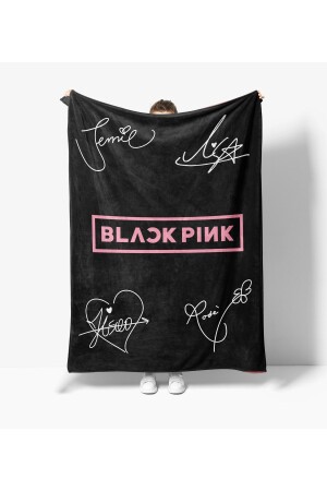 Erayshome Black Pink Desenli Baskılı Polar Tv Battaniyesi Blackpnksc_TV - Erays Home