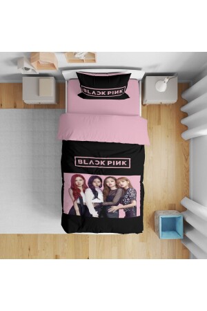 Erayshome Schwarz Rosa 3D-Einzelbettbezug-Set BlckPnk1 - Erays Home
