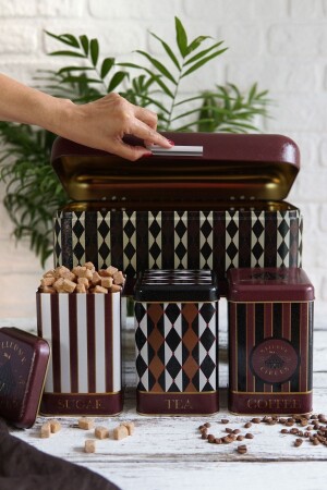Erb08t8 Hinged Bread Box Set of 4, Circus ERB08T8 - Evle