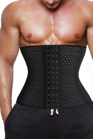 Erkek- Abdominal 3 Sıra Kancalı Bel Inceltici Şekillendirici Göbek Sıkılaştırıcı Sporcu Korsesi - Dc