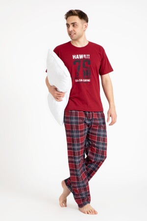 Erkek Baskılı Pijama Takımı Kısa Kollu 2170-k 2170-K - TAMPAP