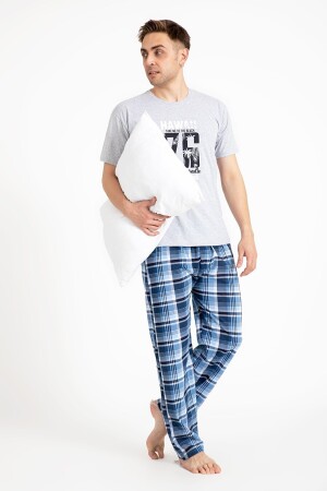 Erkek Baskılı Pijama Takımı Kısa Kollu pzrn 278874 / M.K. 2170-K - TAMPAP