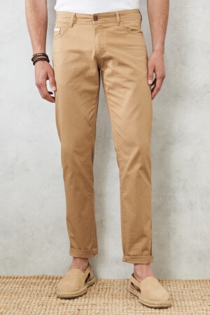 Erkek Camel Slim Fit Dar Kesim 5 Cep Esnek Chino Pantolon 4A0122200005 - AC&Co / Altınyıldız Classics