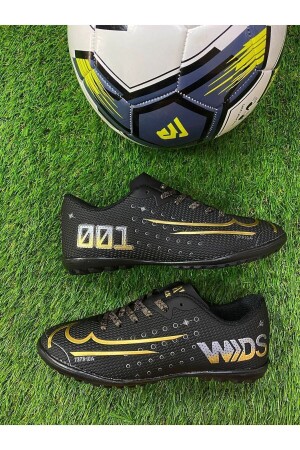 ERKEK ÇOCUK HALISAHA FUTBOL AYAKKABISI SİYAH ALTIN - Yusufshoes