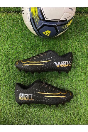 ERKEK ÇOCUK KRAMPON HALI SAHA FUTBOLAYAKKABISI SİYAH ALTIN - Yusufshoes