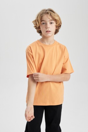Erkek Çocuk Oversize Fit Bisiklet Yaka Basic Kısa Kollu Tişört B5927a824sm - Defacto