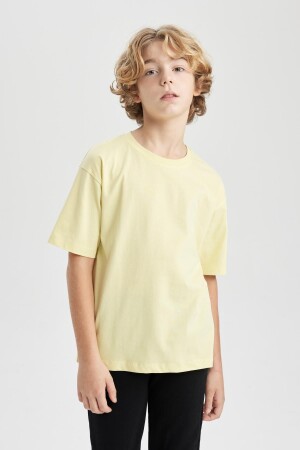 Erkek Çocuk Oversize Fit Bisiklet Yaka Basic Kısa Kollu Tişört B5927a824sm - Defacto