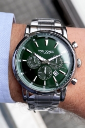 Erkek Kol Saati 3 Atm Su Geçirmez Gümüş Renk Çelik Kordon - Bileklik Hediyeli Cbk1021 GNC4607 - Tom Jones