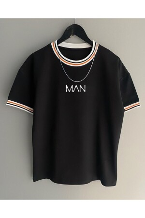 Erkek Yeni Sezon Oversize Man Kalıp Yaka Detaylı Yazlık T-shirt - Cool Mans