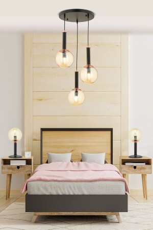 Erna Bedroom Modern Retro Pendant Lamp Kitchen Living Room Chandelier Set 3294-BL-03 - Apliqa