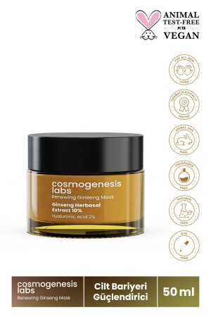 Erneuernde Ginseng-Maske, 50 ml, vegan, Barrierestärkung, Linienerscheinungsregulator (10 % GINSENG), CGL205 - Cosmogenesis Labs