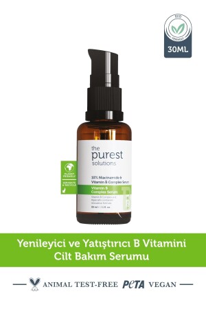 Erneuerndes und beruhigendes Vitamin-B-Hautpflegeserum 30 ml (10 % Niacinamid + Provitamin B5) - The Purest Solutions