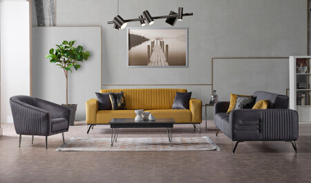 Esila Living Room Set Metal Case - Cadde Yıldız