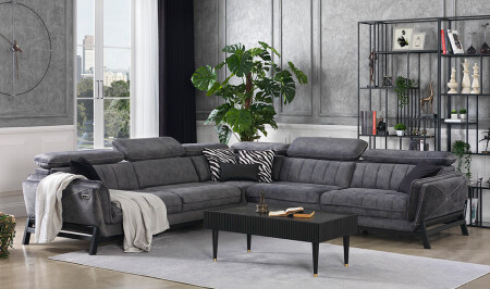 Esinti Gray Mechanical Corner Set - Cadde Yıldız