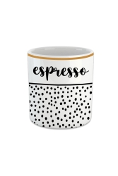 Espresso Text Patterned Espresso, Double Turkish Coffee Cup - Handleless Cup FIN183 - Vivas