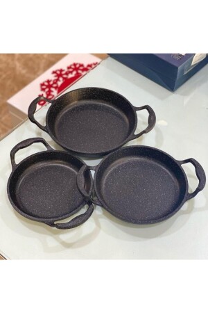 Essenso Granite Cast Iron Pan Set 18-20-22cm 869789456123 - Çelik