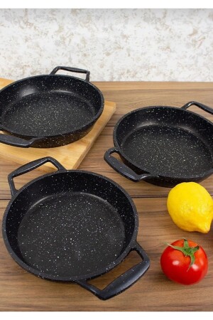 ESSENSO GUSSGRANIT 3-TEILIG SOAN 18-20-22 CM SCHWARZ - Esta