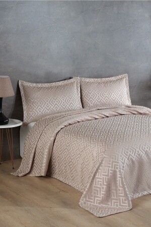 Estila Jacquard Chenille Double Bedspread (beige) ESL1 - BİRHOME