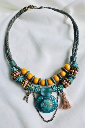 Ethnic Bohemian Design Necklace - Petek Aksesuar