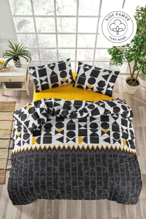 Ethnisches Einzelbettbezug-Set aus 100 % Baumwolle. Bettbezug aus Baumwolle mit ethnischem Muster - Tabu Home