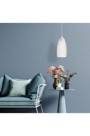 Eva Aydınlatma Modern Tekli Cam Sarkıt Çatlatma Desen Buz Beyaz Tekli Avize 15x15x26 Antl splt - Vogue