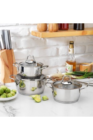 Eva Steel Kochgeschirr-Set, 6-teilig, INOX 1S1601-13002-INX01 - Schafer